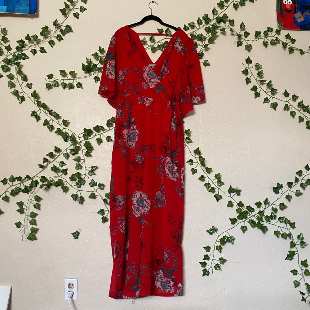 RED FLOWER JUMPSUIT